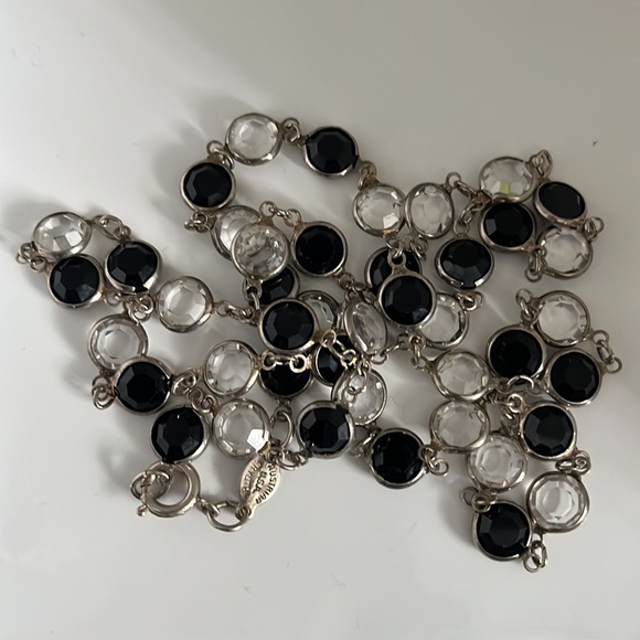 Rafaelian Vtg Black Bead and Crystal Austrian Chiclet Necklace - New Old Stock - Picture 15 of 15